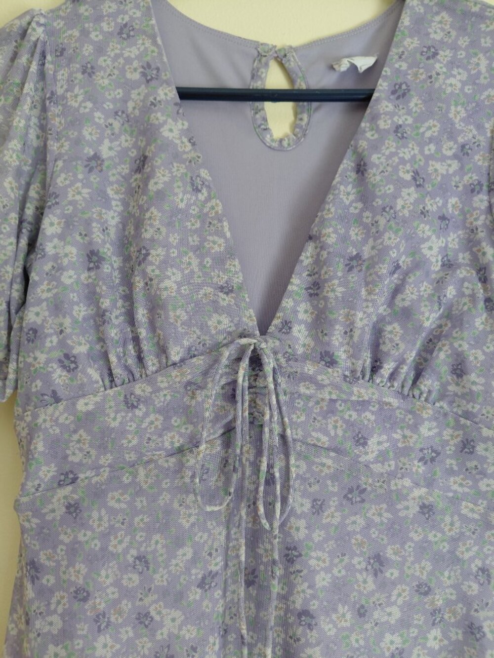 Summer Floral Mini Light Purple Dress - Picture 3 of 7